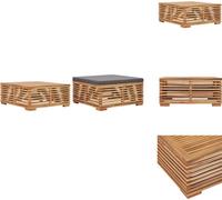 vidaXL Ensemble table de jardin et tabouret de pied avec coussin gris foncé teck - éléments de canapé de jardin