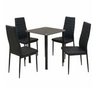 vidaXL Ensemble table et chaise de salle à manger 5 pièces noir - design moderne(658327)