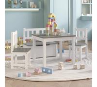 Vidaxl Ensemble table et chaises enfants - Blanc/Gris