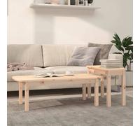 vidaXL Ensemble Tables Basses - Bois de Pin