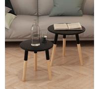 vidaXL Ensemble tables d'appoint 2 pcs Bois Noir