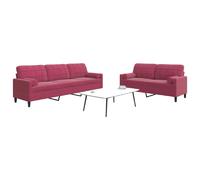 Ensemble de canapés 2 pcs avec coussins et traversins velours Multicolore G