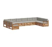 vidaXL Ensembles de canapés avec coussin 10 pcs Gris Naturel et Clair
