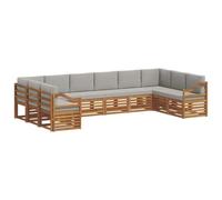 vidaXL Ensembles de canapés avec coussin 10 pcs Gris Naturel et Clair