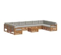 vidaXL Ensembles de canapés avec coussin 11 pcs Gris Naturel et Clair