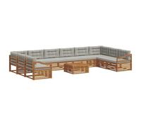 vidaXL Ensembles de canapés avec coussin 11 pcs Gris Naturel et Clair