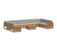 vidaXL Ensembles de canapés avec coussin 11 pcs Gris Naturel et Clair