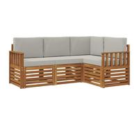 vidaXL Ensembles de canapés avec coussin 4 pcs Gris Naturel et Clair
