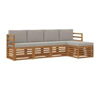 vidaXL Ensembles de canapés avec coussin 5 pcs Gris Naturel et Clair