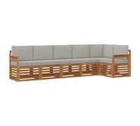 vidaXL Ensembles de canapés avec coussin 6 pcs Gris Naturel et Clair