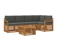 vidaXL Ensembles de canapés avec coussin 6 pcs Naturel et Anthracite