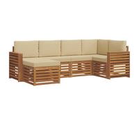 vidaXL Ensembles de canapés avec coussin 6 pcs Naturel et Beige