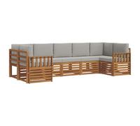 vidaXL Ensembles de canapés avec coussin 7 pcs Gris Naturel et Clair