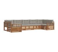 vidaXL Ensembles de canapés avec coussin 7 pcs Gris Naturel et Clair