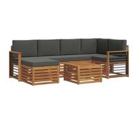 vidaXL Ensembles de canapés avec coussin 7 pcs Naturel et Anthracite