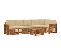 vidaXL Ensembles de canapés avec coussin 7 pcs Naturel et Beige