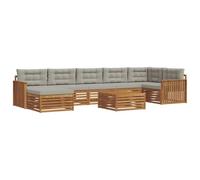vidaXL Ensembles de canapés avec coussin 8 pcs Gris Naturel et Clair