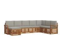 vidaXL Ensembles de canapés avec coussin 8 pcs Gris Naturel et Clair