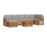 vidaXL Ensembles de canapés avec coussin 8 pcs Gris Naturel et Clair