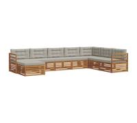 vidaXL Ensembles de canapés avec coussin 8 pcs Gris Naturel et Clair