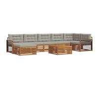 vidaXL Ensembles de canapés avec coussin 8 pcs Gris Naturel et Clair