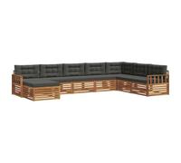 vidaXL Ensembles de canapés avec coussin 8 pcs Naturel et Anthracite