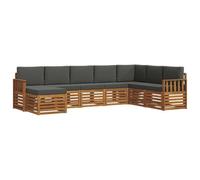 vidaXL Ensembles de canapés avec coussin 8 pcs Naturel et Anthracite