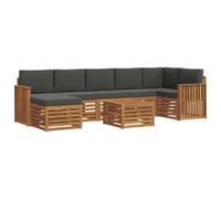 vidaXL Ensembles de canapés avec coussin 8 pcs Naturel et Anthracite