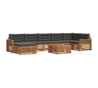 vidaXL Ensembles de canapés avec coussin 8 pcs Naturel et Anthracite