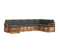 vidaXL Ensembles de canapés avec coussin 8 pcs Naturel et Anthracite