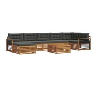vidaXL Ensembles de canapés avec coussin 8 pcs Naturel et Anthracite