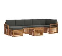 vidaXL Ensembles de canapés avec coussin 8 pcs Naturel et Anthracite