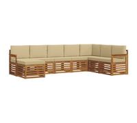 vidaXL Ensembles de canapés avec coussin 8 pcs Naturel et Beige