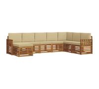vidaXL Ensembles de canapés avec coussin 8 pcs Naturel et Beige