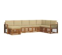 vidaXL Ensembles de canapés avec coussin 8 pcs Naturel et Beige