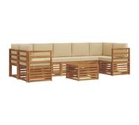 vidaXL Ensembles de canapés avec coussin 8 pcs Naturel et Beige