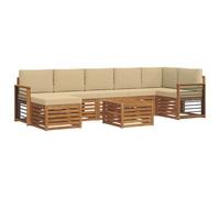 vidaXL Ensembles de canapés avec coussin 8 pcs Naturel et Beige
