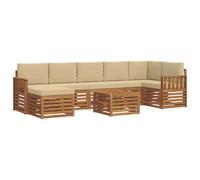 vidaXL Ensembles de canapés avec coussin 8 pcs Naturel et Beige
