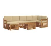 vidaXL Ensembles de canapés avec coussin 8 pcs Naturel et Beige