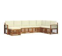 vidaXL Ensembles de canapés avec coussin 8 pcs Naturel et Crème