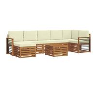 vidaXL Ensembles de canapés avec coussin 8 pcs Naturel et Crème