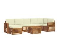 vidaXL Ensembles de canapés avec coussin 8 pcs Naturel et Crème