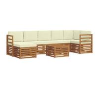 vidaXL Ensembles de canapés avec coussin 8 pcs Naturel et Crème
