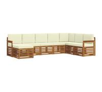 vidaXL Ensembles de canapés avec coussin 8 pcs Naturel et Crème