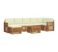 vidaXL Ensembles de canapés avec coussin 8 pcs Naturel et Crème