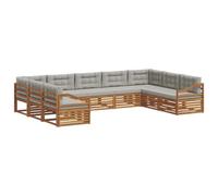 vidaXL Ensembles de canapés avec coussin 9 pcs Gris Naturel et Clair