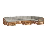 vidaXL Ensembles de canapés avec coussin 9 pcs Gris Naturel et Clair