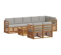 vidaXL Ensembles de canapés avec coussin 9 pcs Gris Naturel et Clair