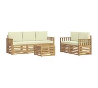 vidaXL Ensembles de canapés Bois d'Acacia Massif, Canapé d'angle Robuste, mobilier de Patio Moderne, Salon extérieur pour détente stylée, Espace Confort terrasse