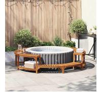 vidaXL Entourage de bain à remous brun Ø255 x 55,5 cm bois massif acacia